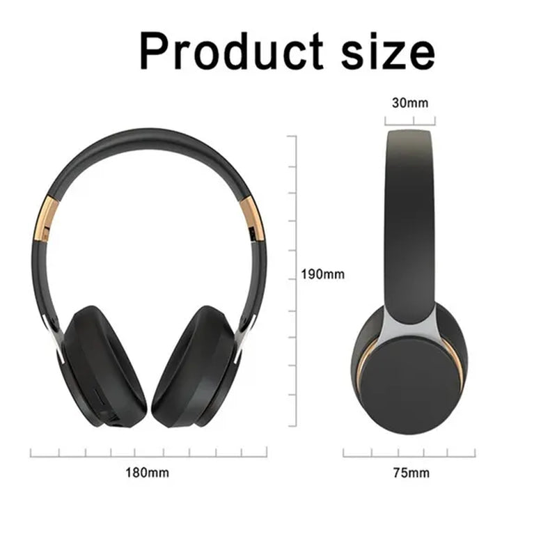 Foldable Wireless Stereo Headphones, Hifi Bluetooth Headset Deep Bass Sound HD Microphone PU Leather Earmuffs Noise Cancelling Audio Accessories for Smartphones, Tablets, Laptop, Music Player, Outdoor, Exercise, Travel - Support TF Card/ Wired Mode