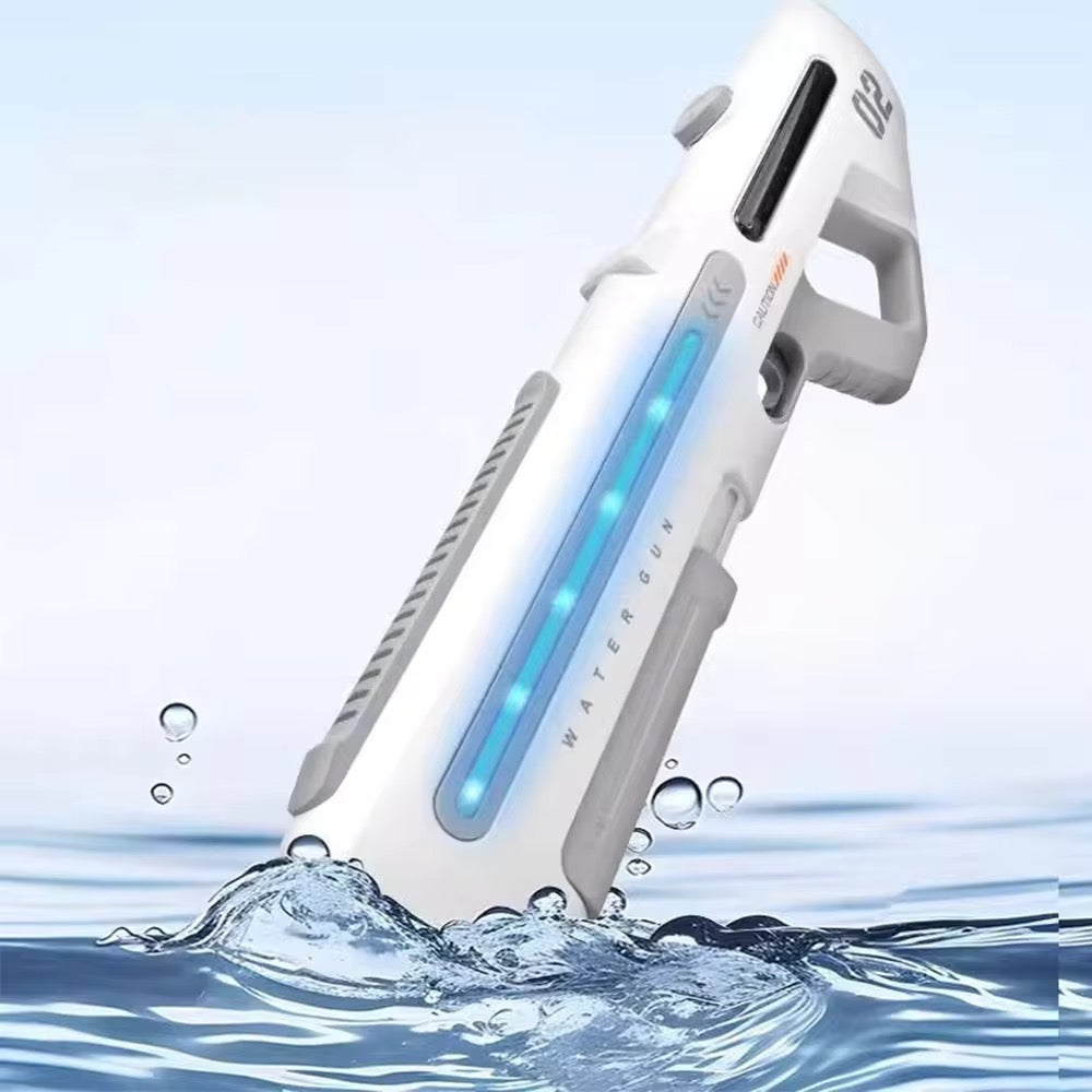 Electric Water Gun for Adults Manual Automatic Water Squirt Gun With Light-up Toys 33FT Long Range Outdoor Summer Toys for Kids