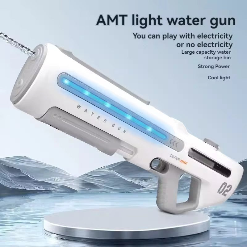 Electric Water Gun for Adults Manual Automatic Water Squirt Gun With Light-up Toys 33FT Long Range Outdoor Summer Toys for Kids