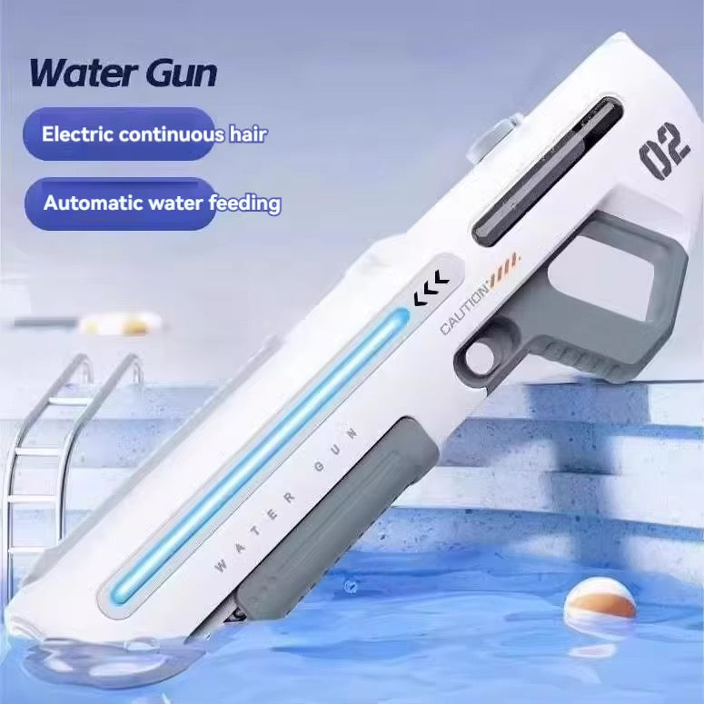 Electric Water Gun for Adults Manual Automatic Water Squirt Gun With Light-up Toys 33FT Long Range Outdoor Summer Toys for Kids