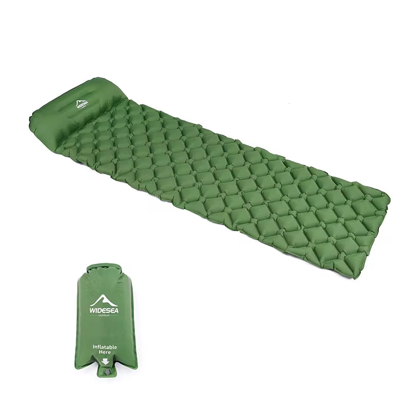 Camping Sleeping Pad Inflatable Air Mattresses Outdoor Mat Furniture Bed Ultralight Cushion Pillow Hiking Trekking